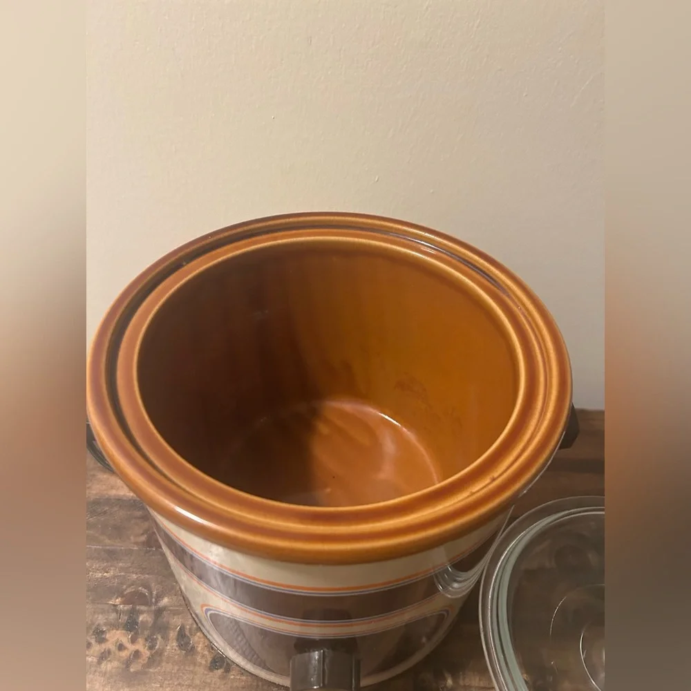 Vintage Rival Crock-Pot Slow Cooker 3.5 Qt Model 3100 Brown Orange Works